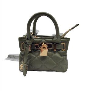 Women's Mini Diamond Quilted Tote with front lock Badgley Mischka 